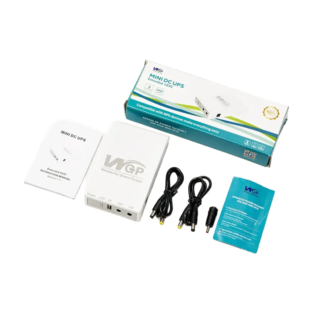 Джерело безперебійного живлення Mini UPS WGP UPS103C 16000mAh 5V/12V/12V, Li-ion 4*4Ah, для роутера і медіаконвертера фото 7 Джерело безперебійного живлення Mini UPS WGP UPS103C 16000mAh 5V/12V/12V, Li-ion 4*4Ah, для роутера і медіаконвертера фото 7