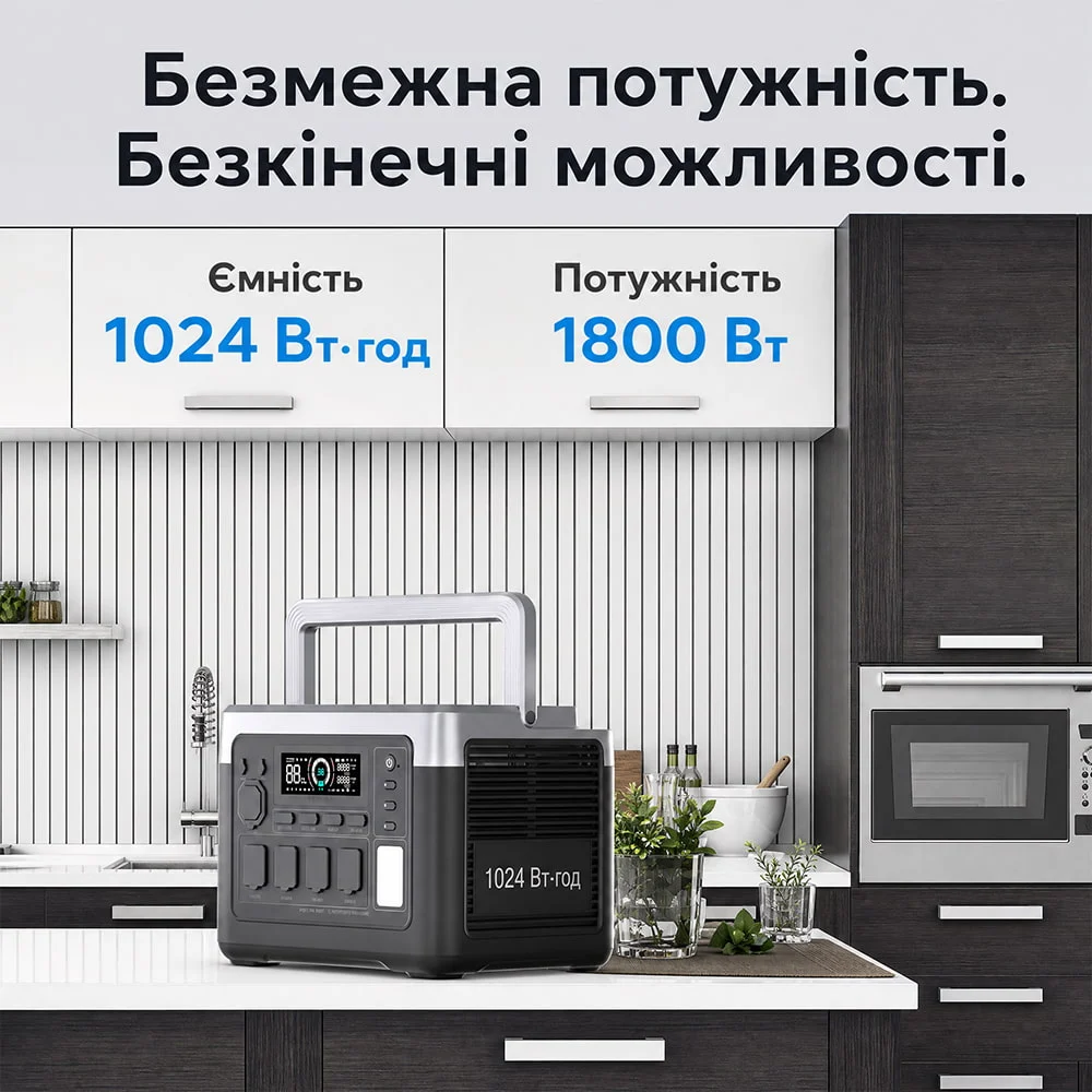 Портативна зарядна станція OUKITEL P1000E PLUS 1800W 1024Wh фото 12 Портативна зарядна станція OUKITEL P1000E PLUS 1800W 1024Wh фото 12
