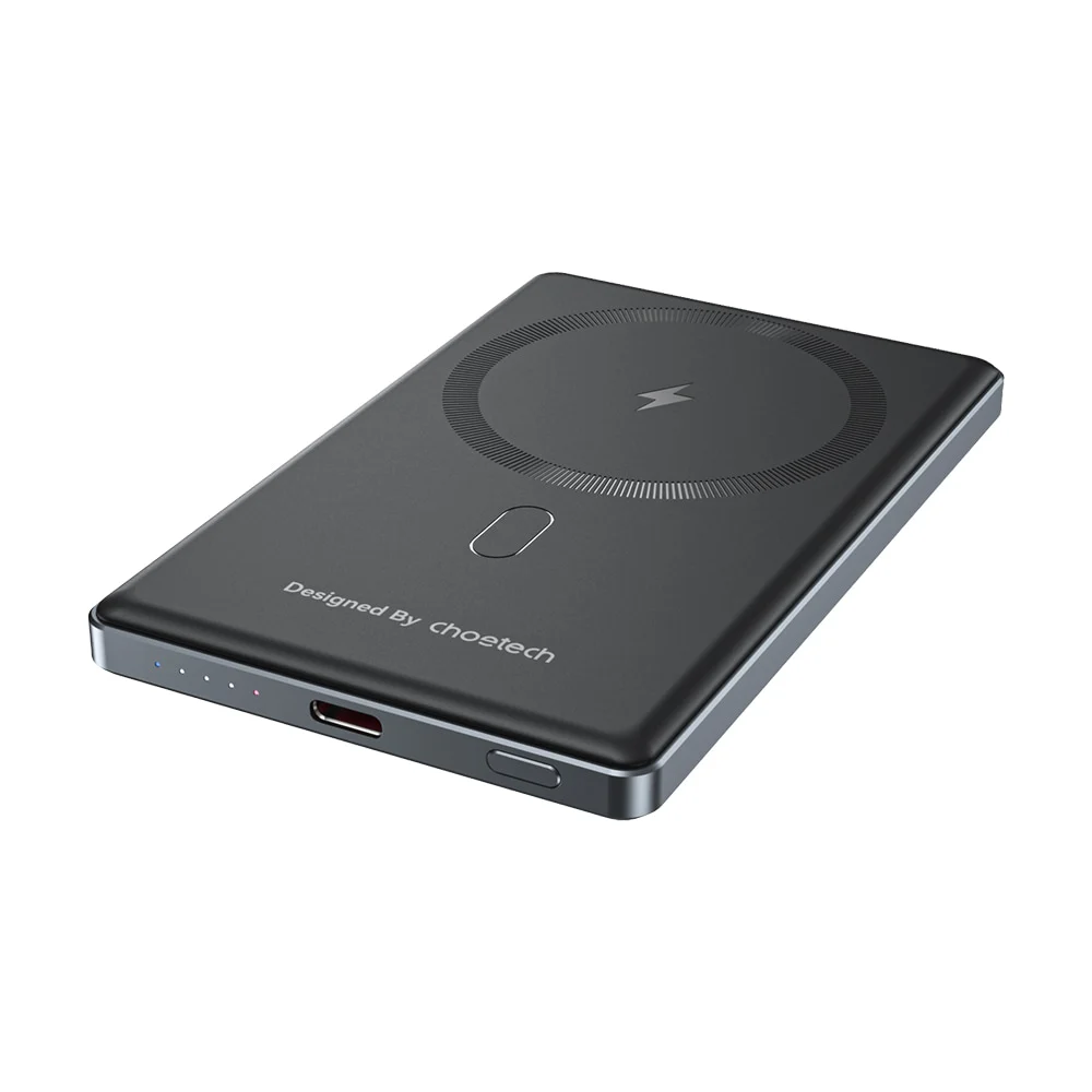 Повербанк 5000mAh Choetech B738 Black QC3.0 PD3.0 бездротова магнітна зарядка фото 3