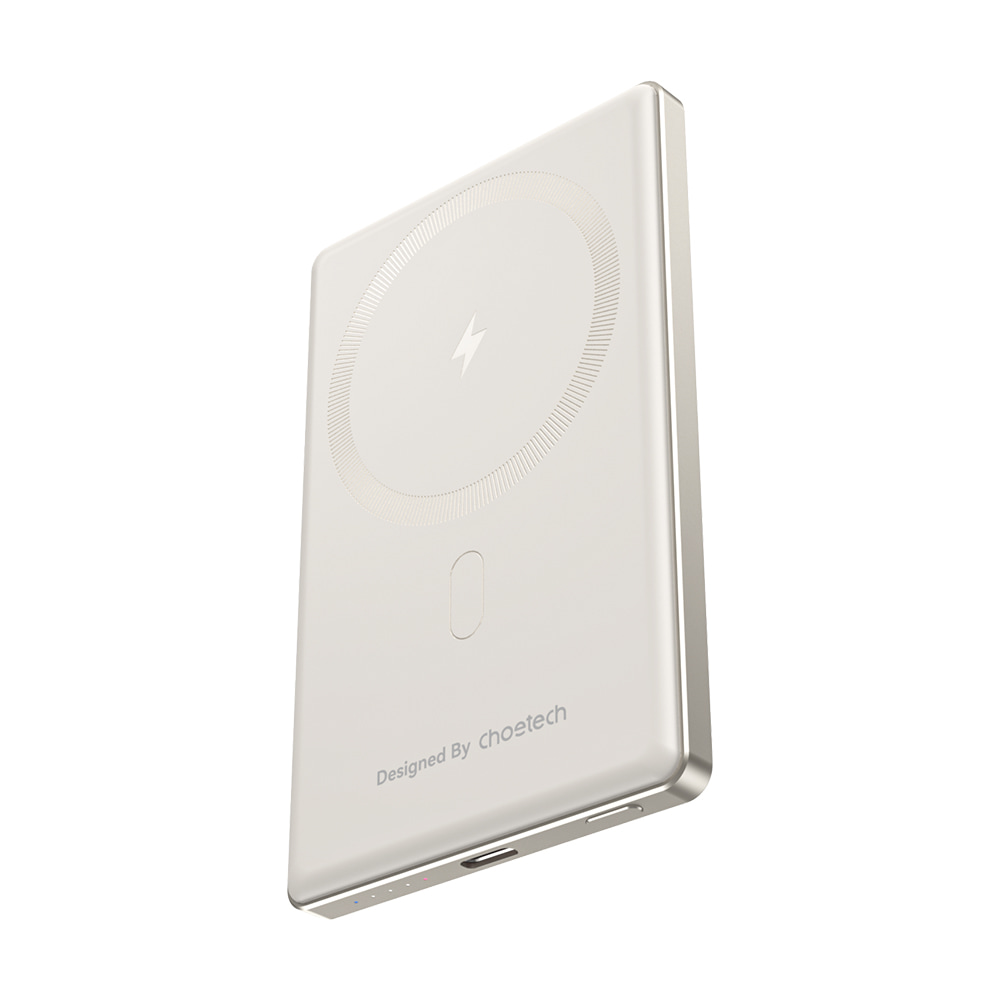 Повербанк 5000mAh Choetech B738 White QC3.0 PD3.0 бездротова магнітна зарядка фото 2