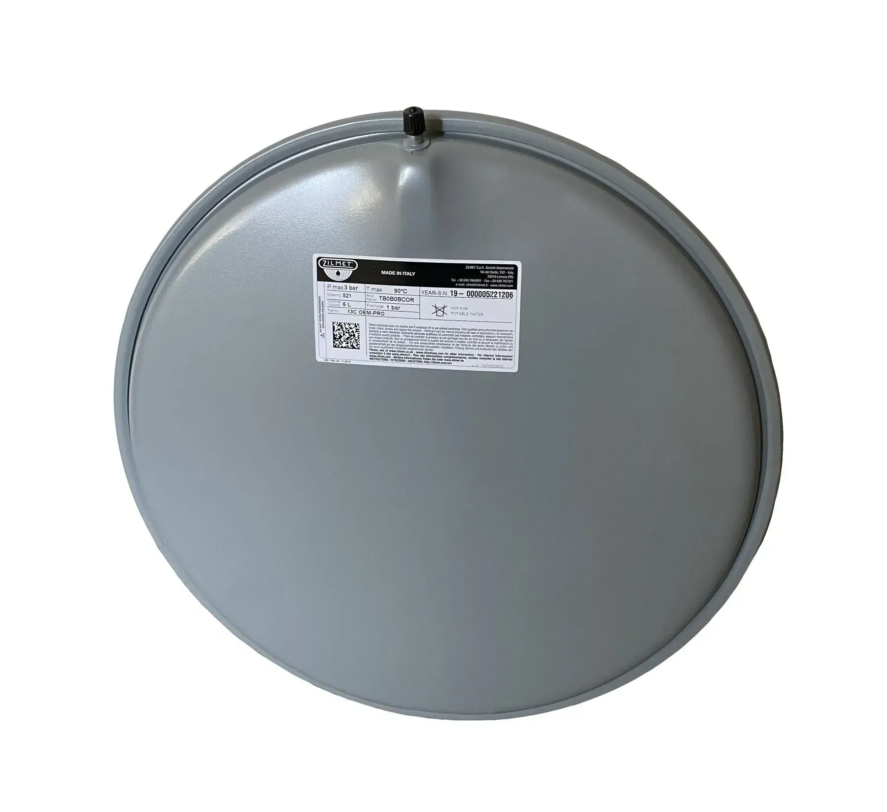 Розширювальний бак Zilmet OEM-PRO 6L (Італія) фото 2 Розширювальний бак Zilmet OEM-PRO 6L (Італія) фото 2