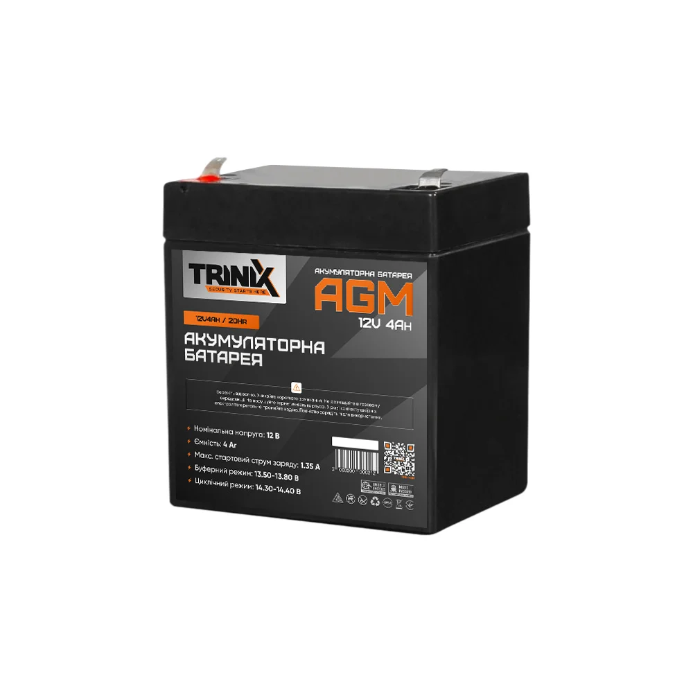 Trinix 12V4Ah/20Hr AGM Акумуляторна батарея 12В 4Аг свинцево-кислотна 